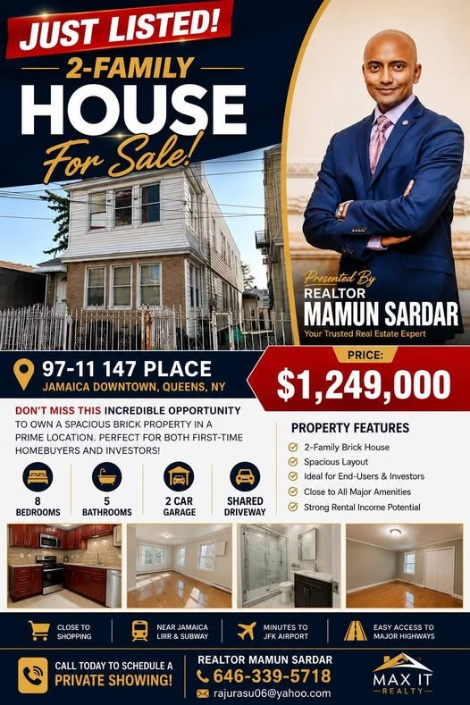 2-family house for sale in Jamaica Queens